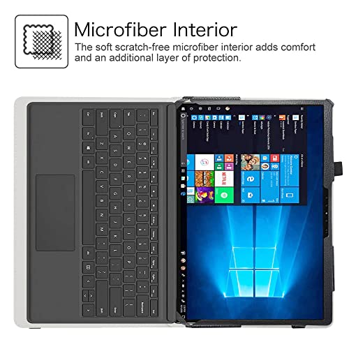 LiuShan حافظة LiuShan متوافقة مع Dell Latitude 7320، غلاف جلد PU رفيع قابل للطي لجهاز Dell Latitude 7320 القابل للفصل بحجم 13 بوصة (لا يناسب أجهزة التابلت الأخرى)، أسود - Image 3