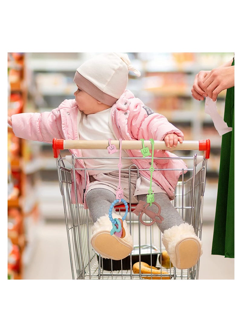 SYOSI 4pcs Toy Safety Straps Silicone Adjustable Baby Pacifier Teether Straps Toddler Toy Bottle Harness Straps for Strollers High Chair Cribs Bags BPA Free Multi Colors  - Image 3