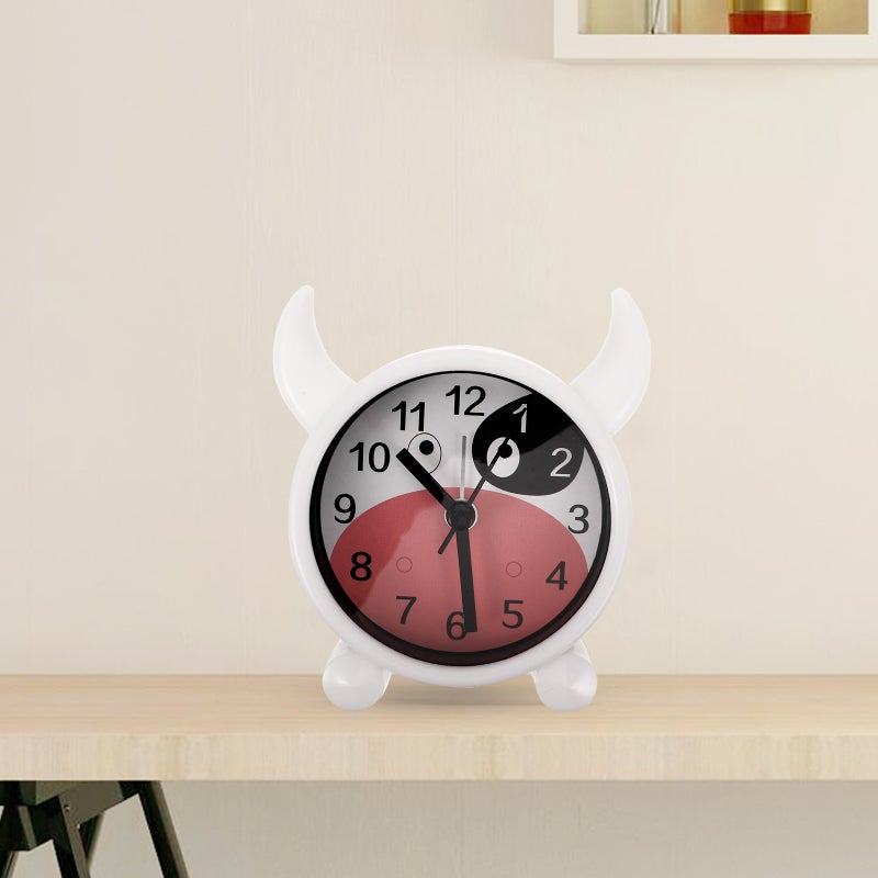 Decorative Cartoon Cow Clock Bedroom Silent Clock Bedside Clock Battery Powered Alarm Clock - Image 5