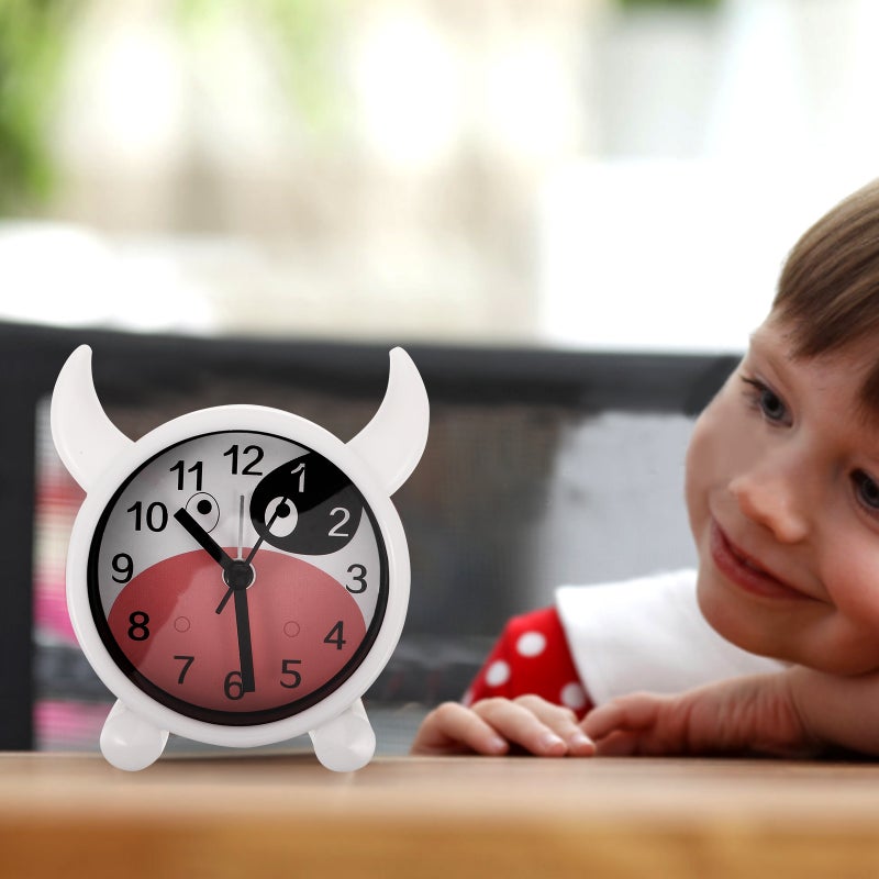 Decorative Cartoon Cow Clock Bedroom Silent Clock Bedside Clock Battery Powered Alarm Clock - Image 4