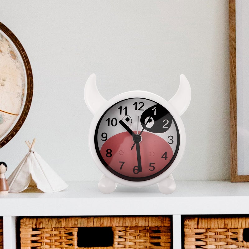 Decorative Cartoon Cow Clock Bedroom Silent Clock Bedside Clock Battery Powered Alarm Clock - Image 3