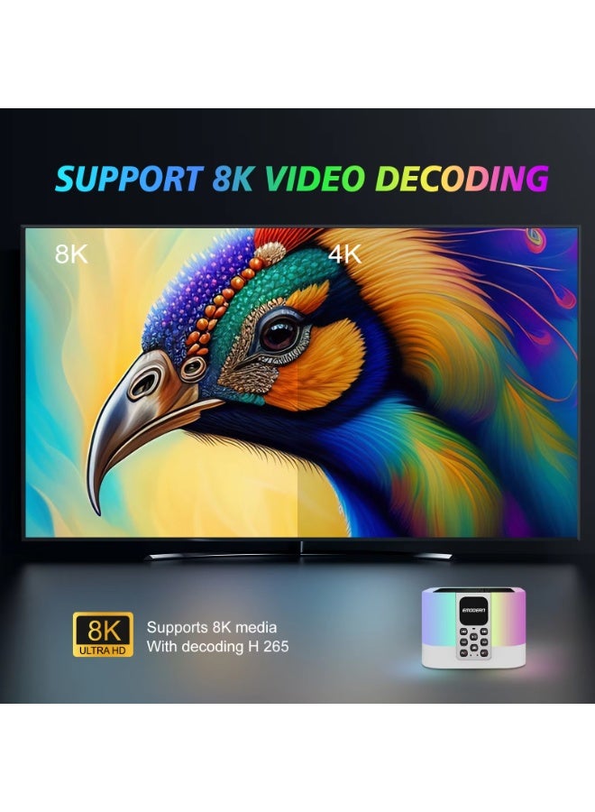 4K Android TV Box  OTT Set Top Box with Android 13 5G Dual-Band Wi-Fi & Bluetooth Voice Remote  Colorful Design - Image 4