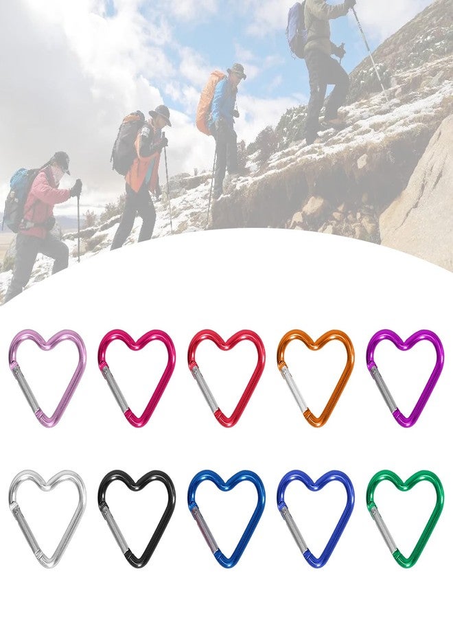 URTERYSER Climbing buckle, Outdoor Carabiner Heart Shape Keychain Clip Spring Snap Hook Carabiner, 12.00 * 8.00 * 2.00CM, Green - Image 4