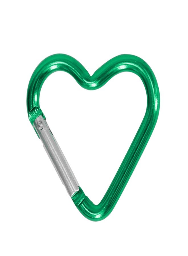 URTERYSER Climbing buckle, Outdoor Carabiner Heart Shape Keychain Clip Spring Snap Hook Carabiner, 12.00 * 8.00 * 2.00CM, Green - Image 1