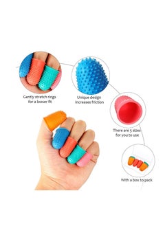 Y&D 10 Pieces Rubber Finger Tips Pads Grips Thick Reusable Protector Fingertip with a Box for Money Counting Collating Writing Sorting Task Hot Glue Sport Games  - Image 2