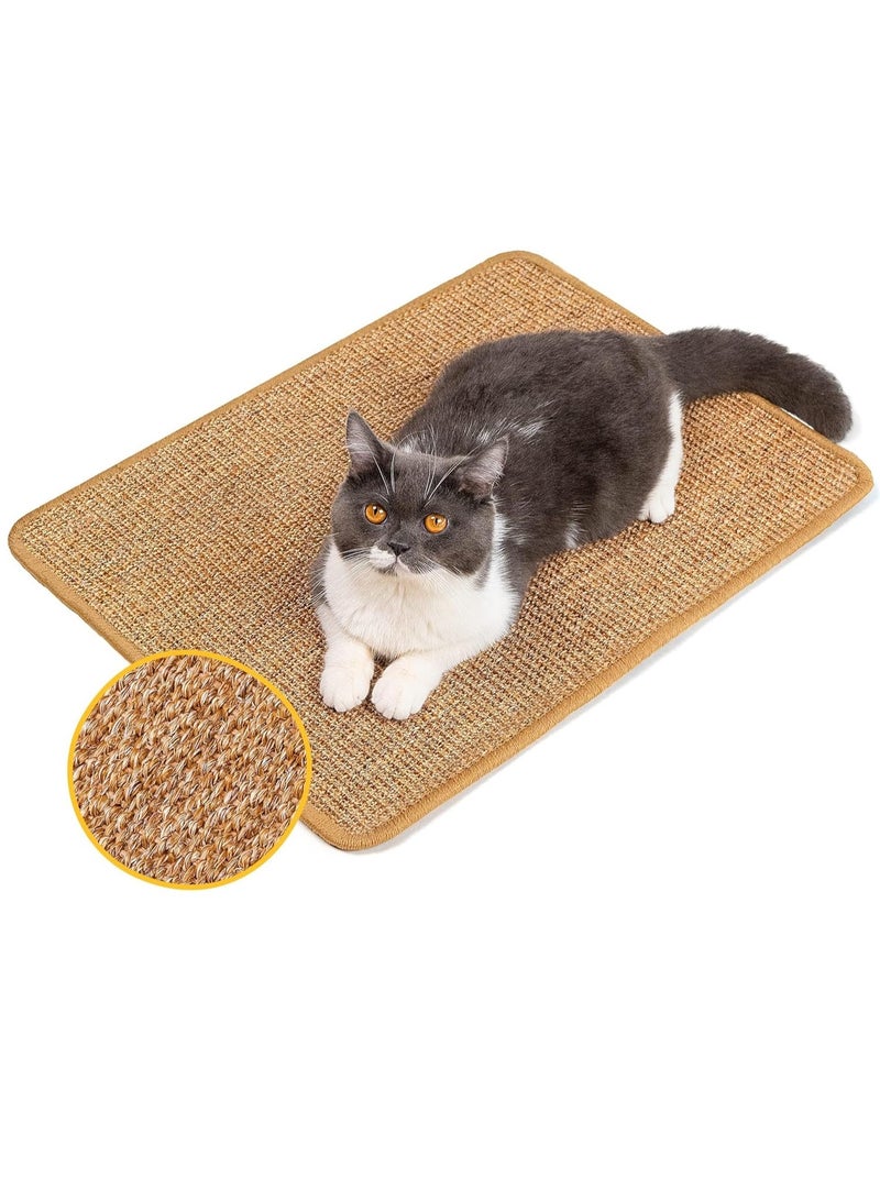Cat Scratcher Mat,Natural Sisal Cat Scratch Pad,Horizontal Floor Cat Scratching Pads Rug for Indoor Cats Grinding Claws Nails,Cat Furniture Protector for Couch & Carpets & Sofas - Image 1
