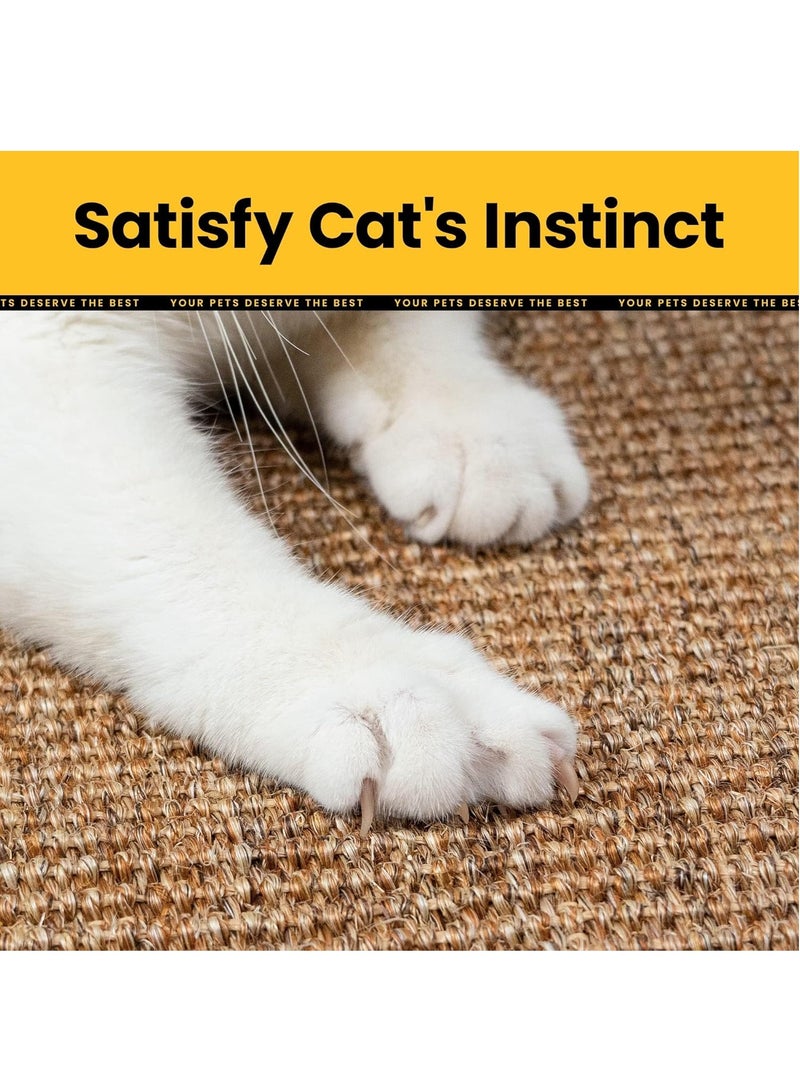 Cat Scratcher Mat,Natural Sisal Cat Scratch Pad,Horizontal Floor Cat Scratching Pads Rug for Indoor Cats Grinding Claws Nails,Cat Furniture Protector for Couch & Carpets & Sofas - Image 5