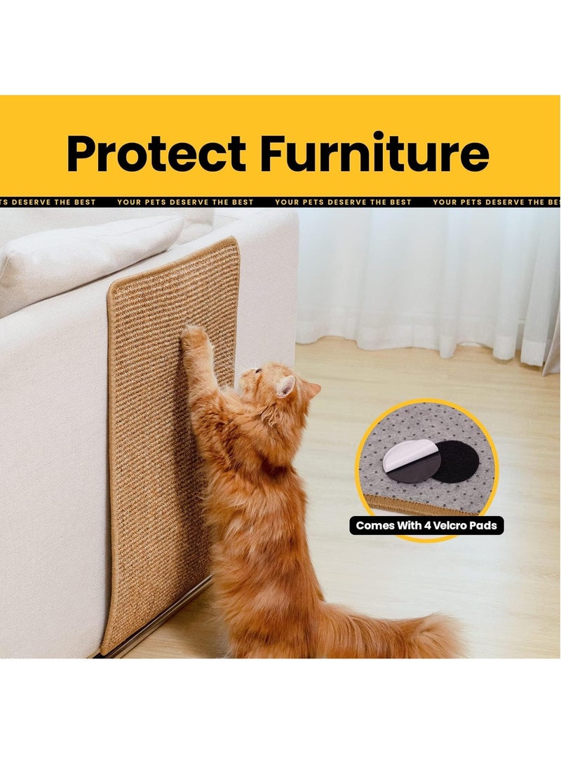 Cat Scratcher Mat,Natural Sisal Cat Scratch Pad,Horizontal Floor Cat Scratching Pads Rug for Indoor Cats Grinding Claws Nails,Cat Furniture Protector for Couch & Carpets & Sofas - Image 4