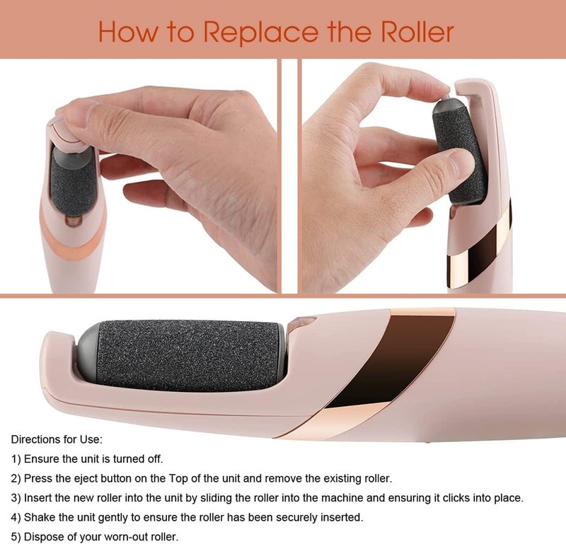 Rechargeable pedicure device for removing dead skin, calluses, and hardened skin; foot care for hard, cracked skin; foot cleansing roller - Image 5