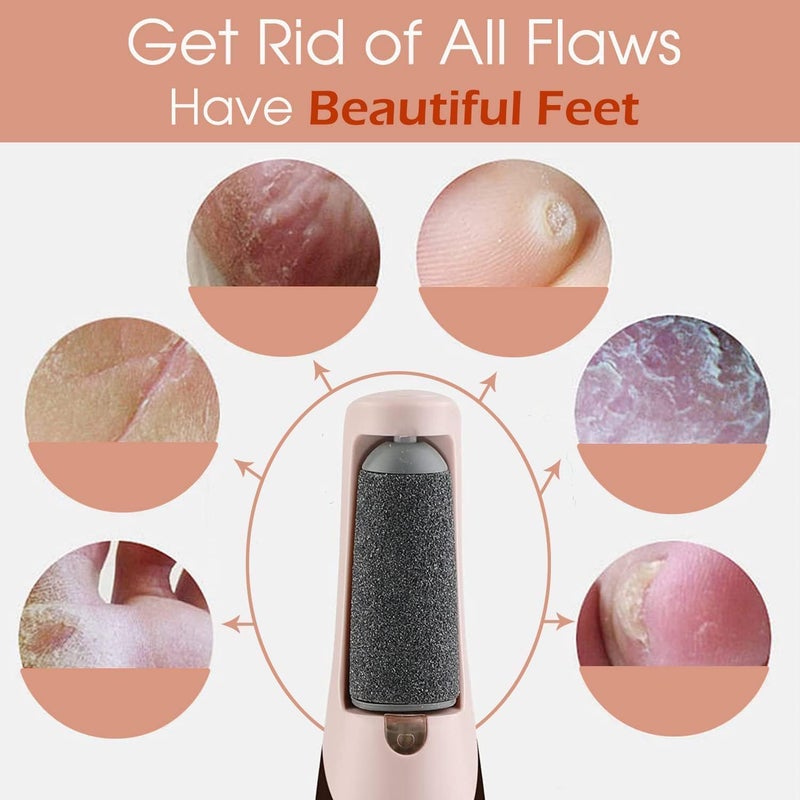 Rechargeable pedicure device for removing dead skin, calluses, and hardened skin; foot care for hard, cracked skin; foot cleansing roller - Image 4