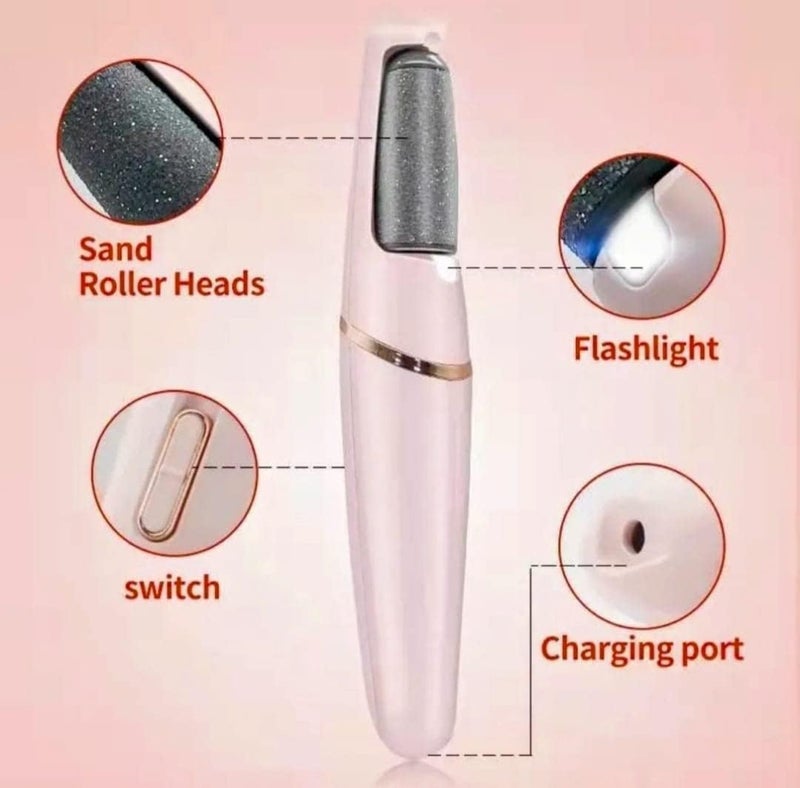 Rechargeable pedicure device for removing dead skin, calluses, and hardened skin; foot care for hard, cracked skin; foot cleansing roller - Image 3
