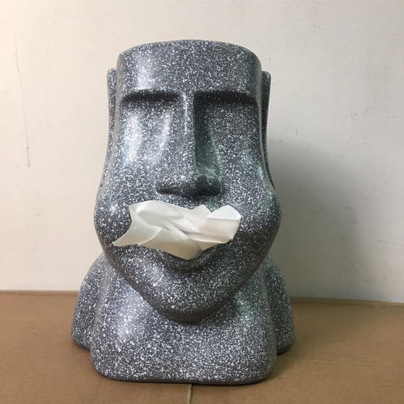 Moai Statue Tissue Box Holder Compact Napkin Dispenser For Home Office Decor - Image 5
