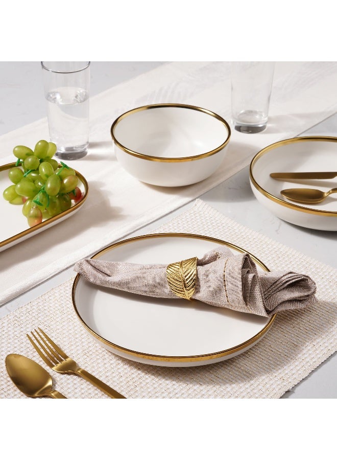 Pan Home Regale Oval Platter 30x17x3cm - White and Gold - Image 3