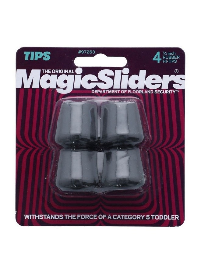 ماجيك سلايدرز 4 قطع من أطراف مطاطية متينة لأرجل الأثاث باللون الأسود مقاس 3/4 بوصة 97263