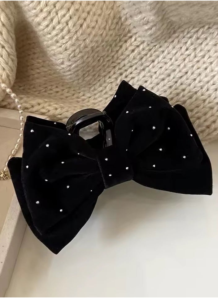 Goolsky Premium Hair Clips for Women: Bow-knot Claw Clips for Thick and Thin Hair, Big Non-slip Bow Clips in Black  - Image 1