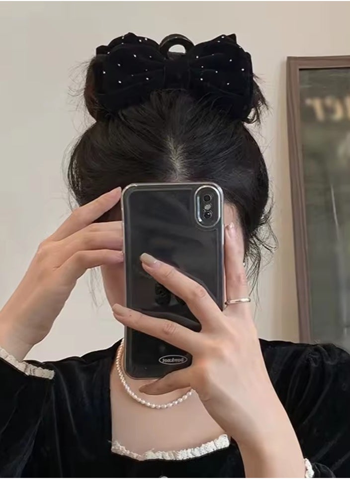 Goolsky Premium Hair Clips for Women: Bow-knot Claw Clips for Thick and Thin Hair, Big Non-slip Bow Clips in Black  - Image 3