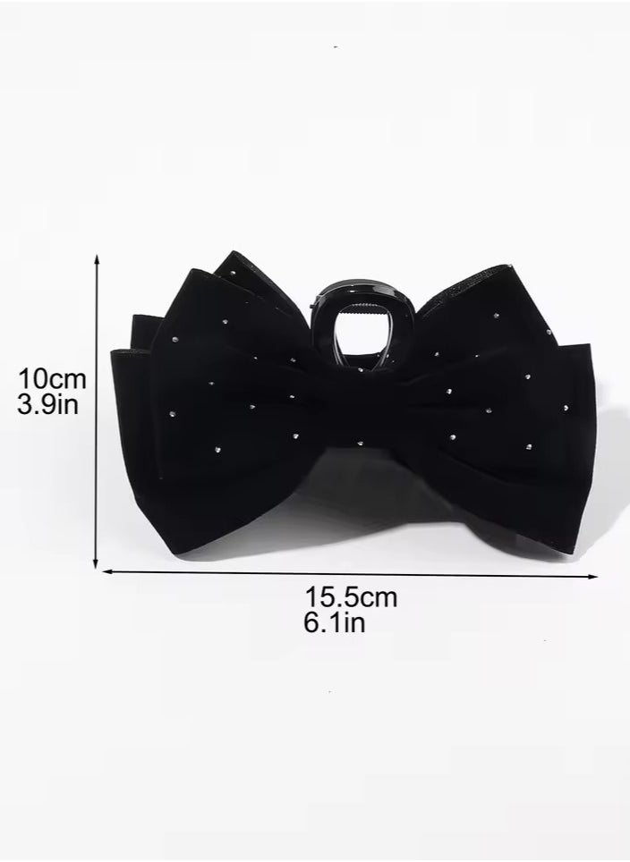 Goolsky Premium Hair Clips for Women: Bow-knot Claw Clips for Thick and Thin Hair, Big Non-slip Bow Clips in Black  - Image 2