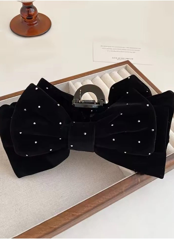 Goolsky Premium Hair Clips for Women: Bow-knot Claw Clips for Thick and Thin Hair, Big Non-slip Bow Clips in Black  - Image 4
