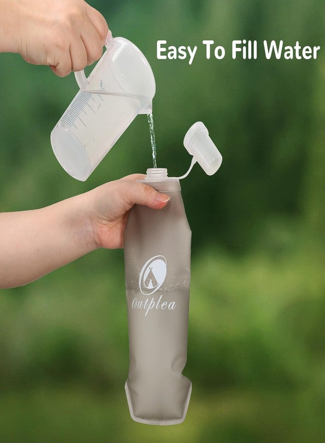 Outplea 1 pcs TPU 500ml Hydration Flask, Foldable & Leakproof Soft Water Bottle for Hydration Pack, Running Vest, Gray - Image 5