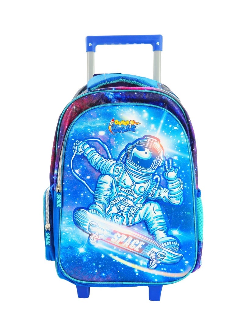 Outer Space 5 in 1 Kids Trolley School Bag Set with Lunch Bag, Bottle & Pencil Case – Outer Space - Image 2