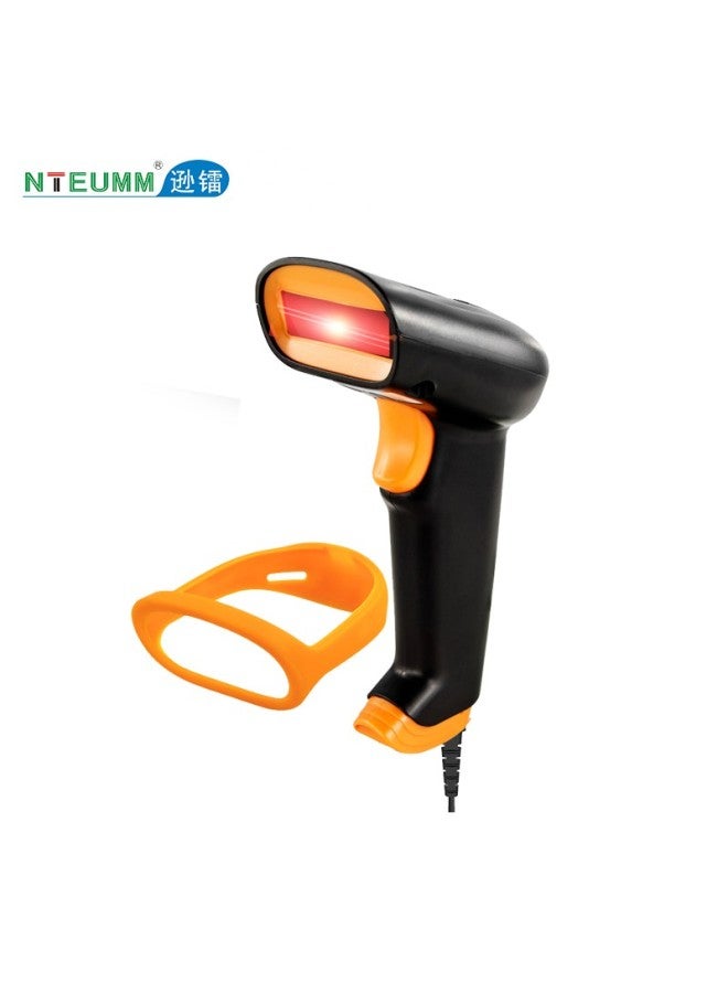 Nteumm Wired 2d Barcode Scanner Gun, Supermarket Checkout Logistics Warehouse Barcode Scanner, Invoice Scanner, Universal Barcode Scanner S6
