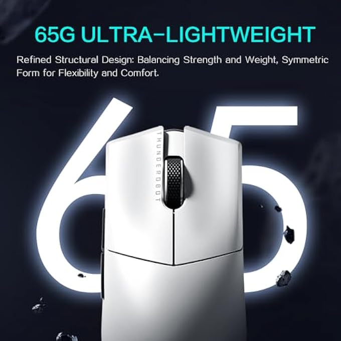 ThundeRobot ML903 4K WIRELESS GAMING MOUSE WITH RGB CHARGING DOCK,26,000 DOTS PER INCH OPTICAL SENSOR,LONG BATTERY LIFE,ERGONOMIC MOUSE GAMING FOR LAPTOP,PC,MAC - Image 3