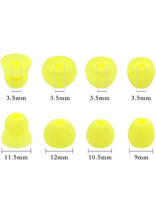 ALXCD Ear Tips Replacement for Beats Flex Wireless Earphones, S/M/L/D 4 Sizes 4 Pairs Soft Silicone Eargel Earbuds Tips, Fit for Beats Flex, 4 Pairs (Yuzu Yellow) - Image 4