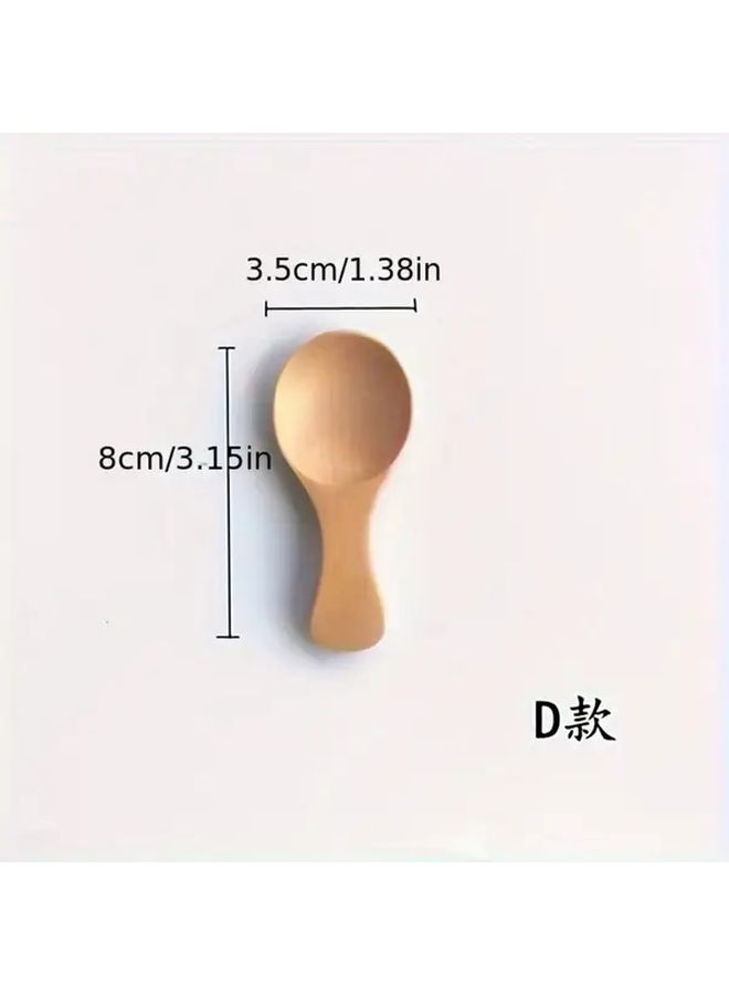 Mini Short Spoon Heavy Duty Wooden Kitchen Utensil Small Round Bowl Short Handle Dark - Image 3
