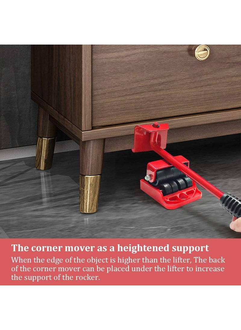 YJ Furniture Lifter Easy to Move Slider 5 Piece Mobile Tool Set Heavy Furniture Appliance Moving and Lifting System Maximum Load Weight 330Lbs  - Image 5