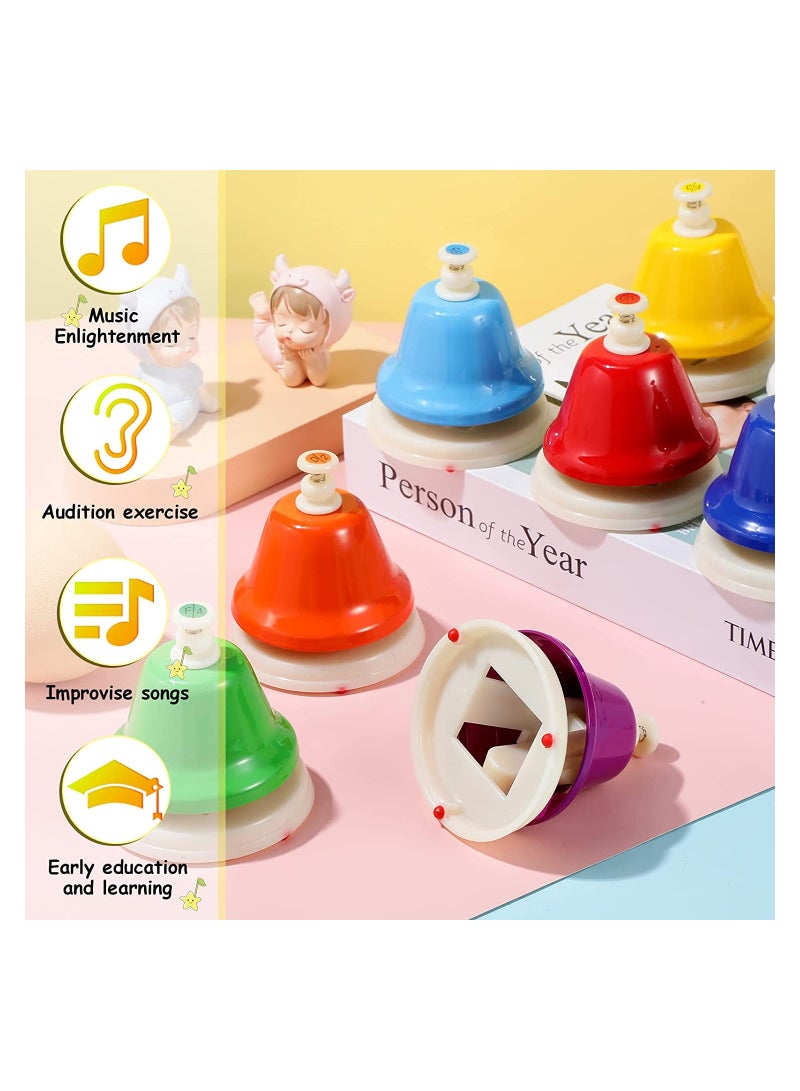 KASTWAVE SYOSI Desk Bells for Kids, 8 Notes Diatonic Colorful Metal Hand Bells Set, Percussion Musical Instrument, Great Holiday Birthday Gift for Children - Image 4