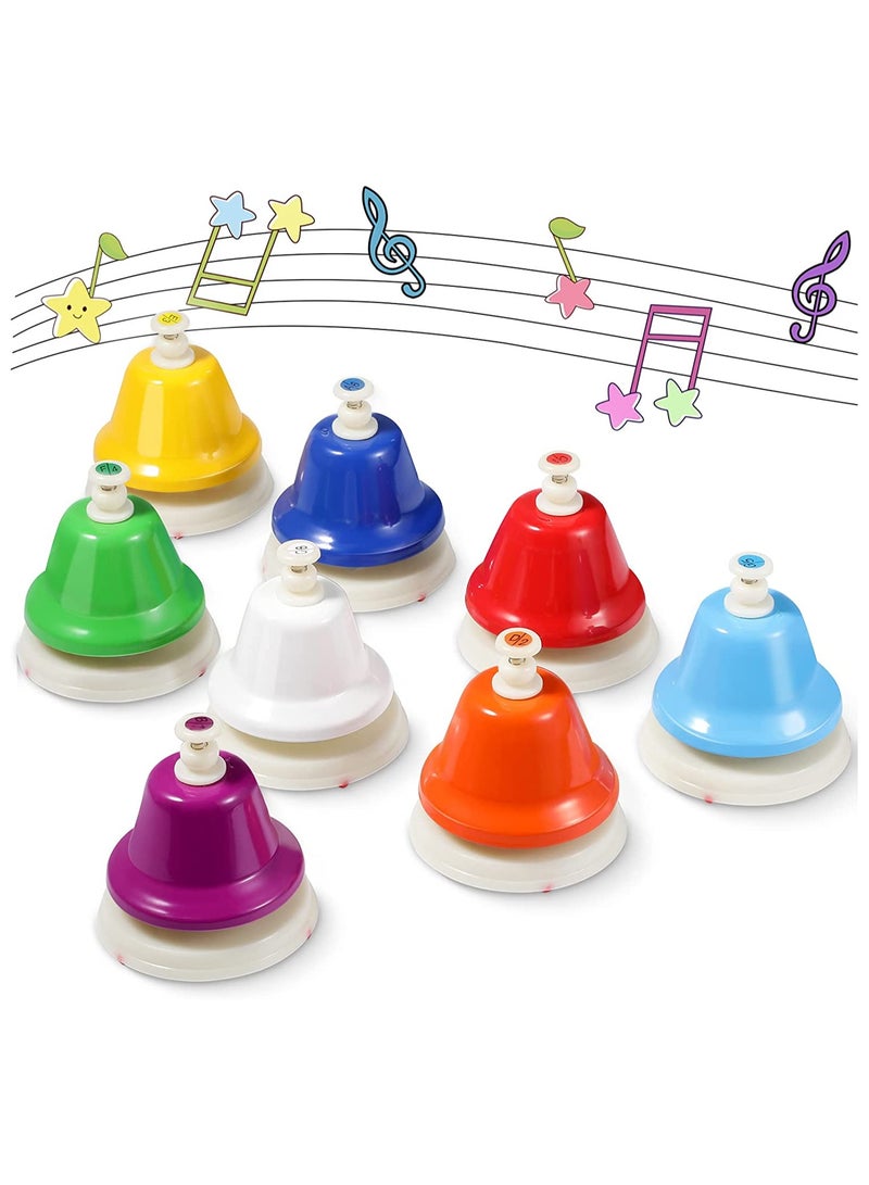 KASTWAVE SYOSI Desk Bells for Kids, 8 Notes Diatonic Colorful Metal Hand Bells Set, Percussion Musical Instrument, Great Holiday Birthday Gift for Children - Image 1
