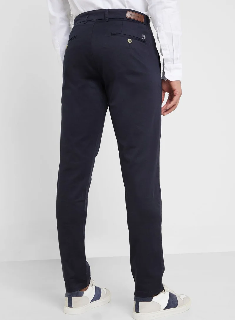 Thomas Scott Thomas Scott Men Navy Blue Sustainable Chinos Trousers