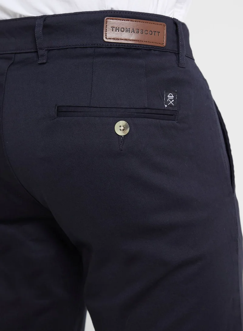 Thomas Scott Thomas Scott Men Navy Blue Sustainable Chinos Trousers