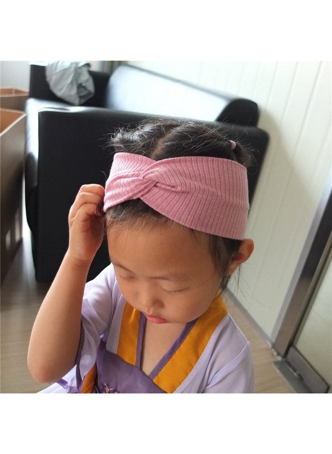 عصابات رأس للأطفال، عصابات شعر مطاطية، ربطات شعر مطاطية للبنات الصغيرات، حديثي الولادة، الأطفال الصغار، عصابة رأس عمامة (عصابة رأس متقاطعة بلون بني فاتح) - Image 3