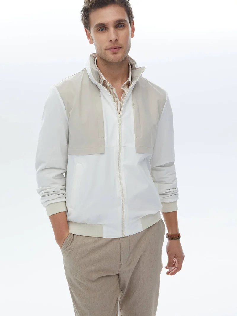 كيب White Woven Coat