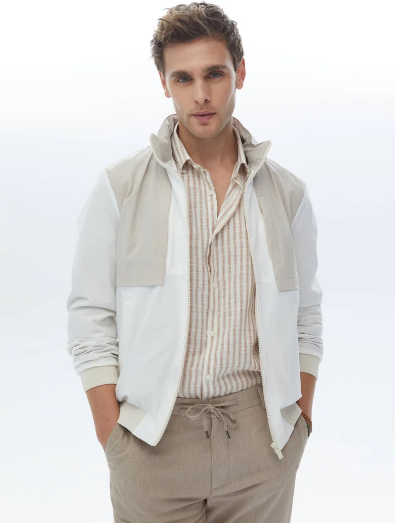 كيب White Woven Coat