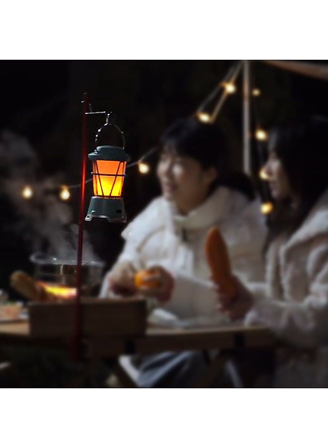 Outdoor Vintage Solar Hanging Lantern Camping Tent Lamp LED Night Light Green - Image 3