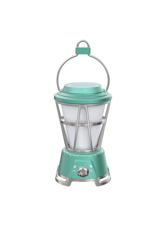 Outdoor Vintage Solar Hanging Lantern Camping Tent Lamp LED Night Light Green - Image 1