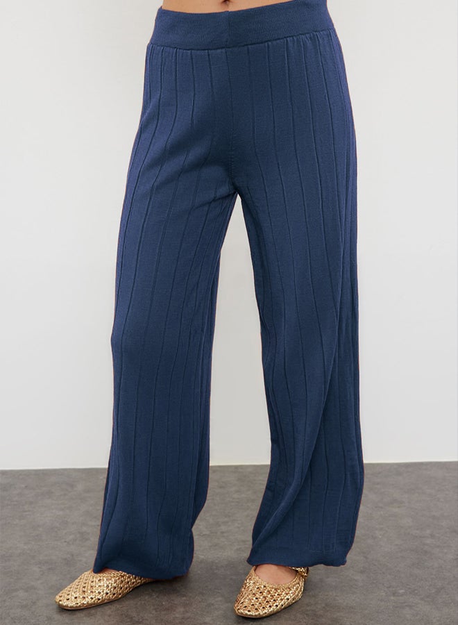 trendyol Indigo Basic Corded Bottom-Top Set - Image 4