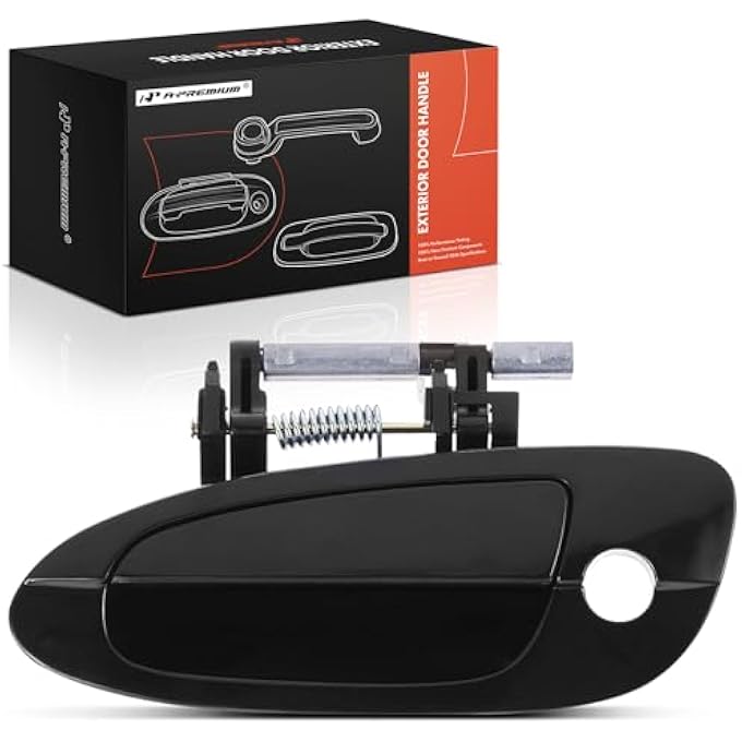 ريحني مقبض باب خارجي أمامي يساري من جانب السائق مع فتحة مفتاح متوافق مع نيسان ألتيما 2002 2003 2004 2005 2006 أسود أملس استبدال 806078J009 806079J400 - Image 1