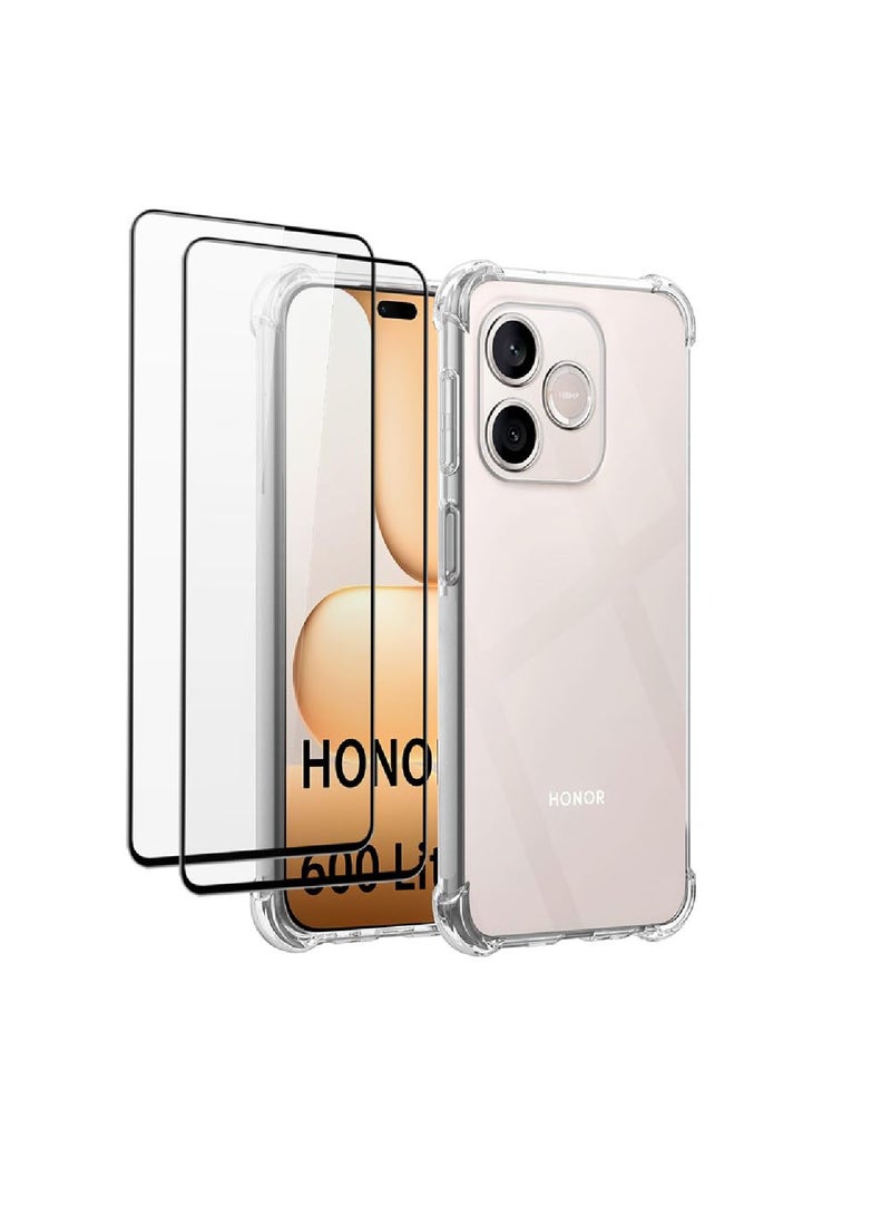 Adando [1+2]Clear Case Compatible with Honor 600 Lite, Airbag Protection, Ultra-thin Soft TPU Case with 2 Pack Tempered Glass Screen Protector (Claer) - Image 1