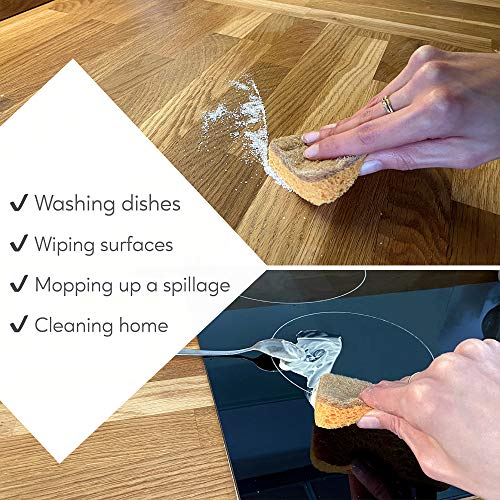 eplanita Natural Plant Based Scrub Sponges (12 Pack), Non-Scratch, Biodegradable Eco Scourers for Kitchen and Bathroom - Image 4