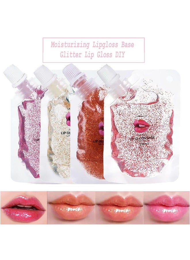 LANGMANNI Lip Gloss Base Lip  Gloss Diy  Lip , Lip Gloss Base Oil Material Lip Makeup Primers, Primer for DIY Handmade Micro Light Lip Balms Lip Gloss, Moisturizing Basic Gel - 20ML (Golden Pearlescent) - Image 4