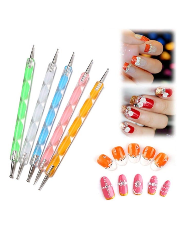 5 قطع من أقلام التنقيط، أدوات تنقيط فن الأظافر، قلم تنقيط فن الأظافر، باديكير فن الأظافر، ديكور فن الأظافر، رسم فن الأظافر، قلم تنقيط، تصميمات فن الأظافر بنفسك، 5 قطع - Image 2