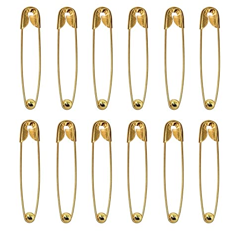 VAMA Fashions Premium Gold Large Safety Nappy Lock Clothes Pin Crafts Sewing Baby Clothes Napkins Saree Pins for Women - Image 1