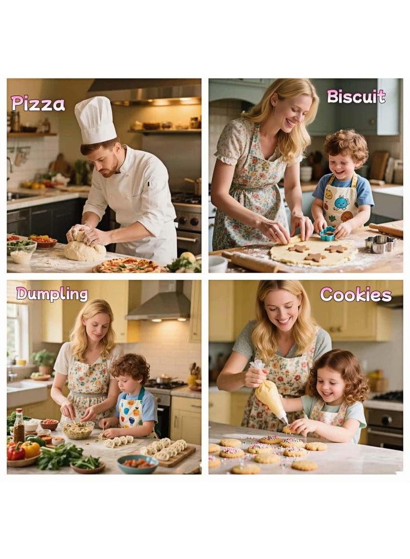 موندا شوبك العجين، مجموعة أسطوانة عجين خشبية بسطح غير لاصق، شوبك صغير مثالي لخبز المعجنات وعجينة البيتزا والكعك والفوندان في مطبخ المنزل - Image 4