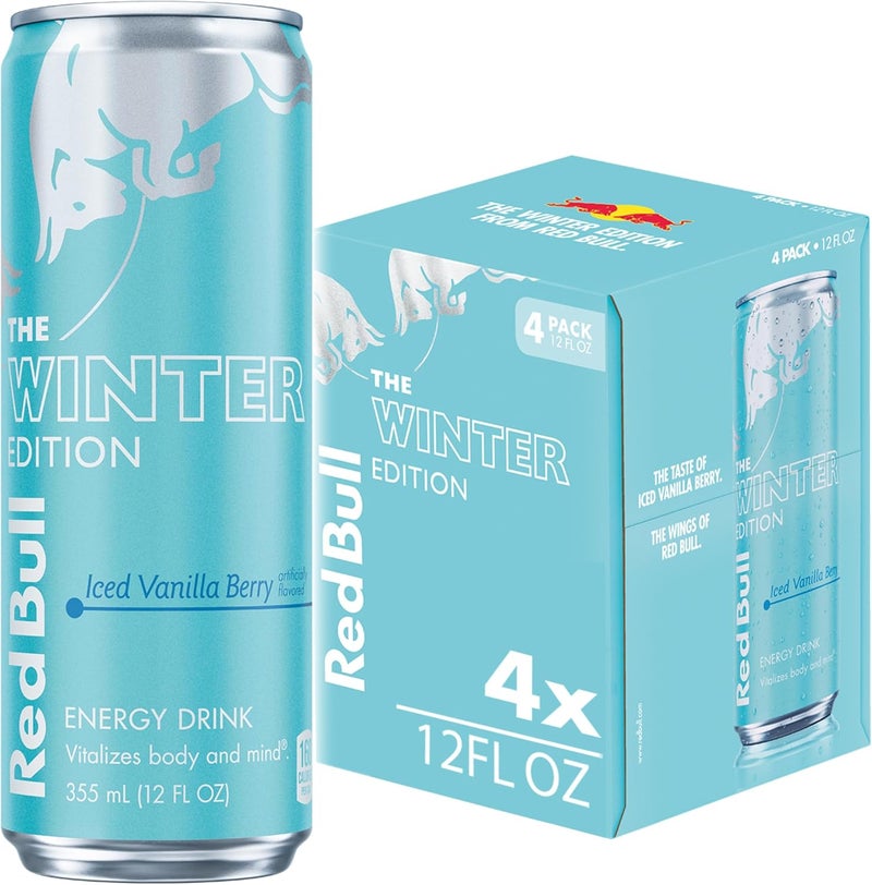 Red Bull Winter Edition Energy Drink - Iced Vanilla Berry, 12 fl oz Can, 4 Pack - Image 1