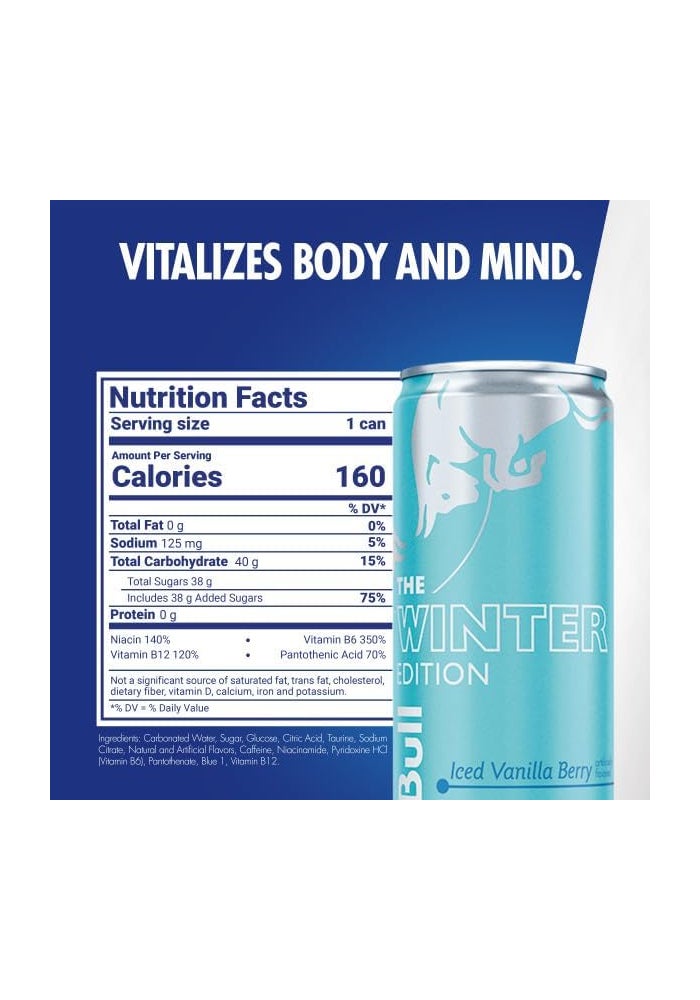 Red Bull Winter Edition Energy Drink - Iced Vanilla Berry, 12 fl oz Can, 4 Pack - Image 2