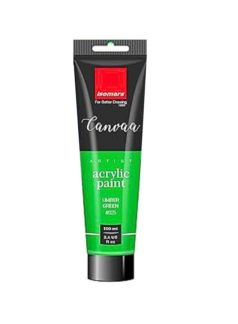 Isomers Canvaa Acrylic Paint 100ml Vibrant Pigmented & Fadeproof Colors - ARTIST SERIES - For Canvas Painting, Scrap Book, Paper Board, Wood & Terracotta Umber Green - Image 2