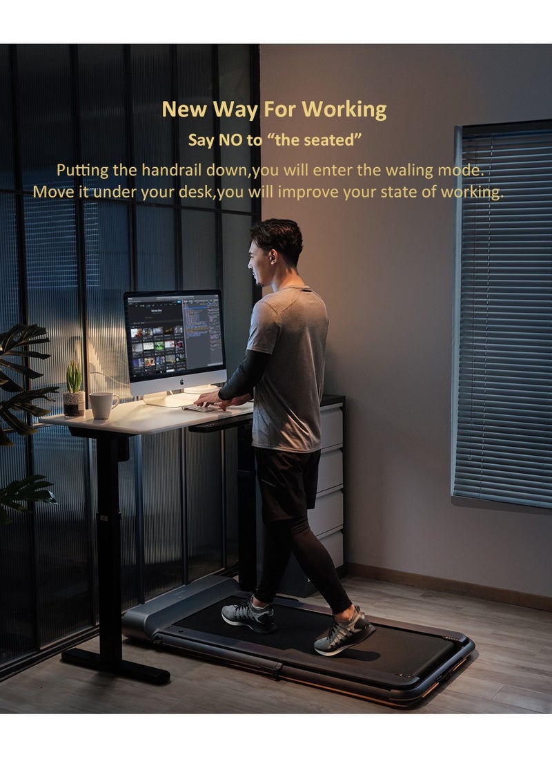 KINGSMITH - WalkingPad R1 Pro Treadmill Foldable Running Walking Pad with Remote Control | speed 0.5-10 km/h | Walking in the Office, Home |Quiet Operation | English Version, Black - Image 1